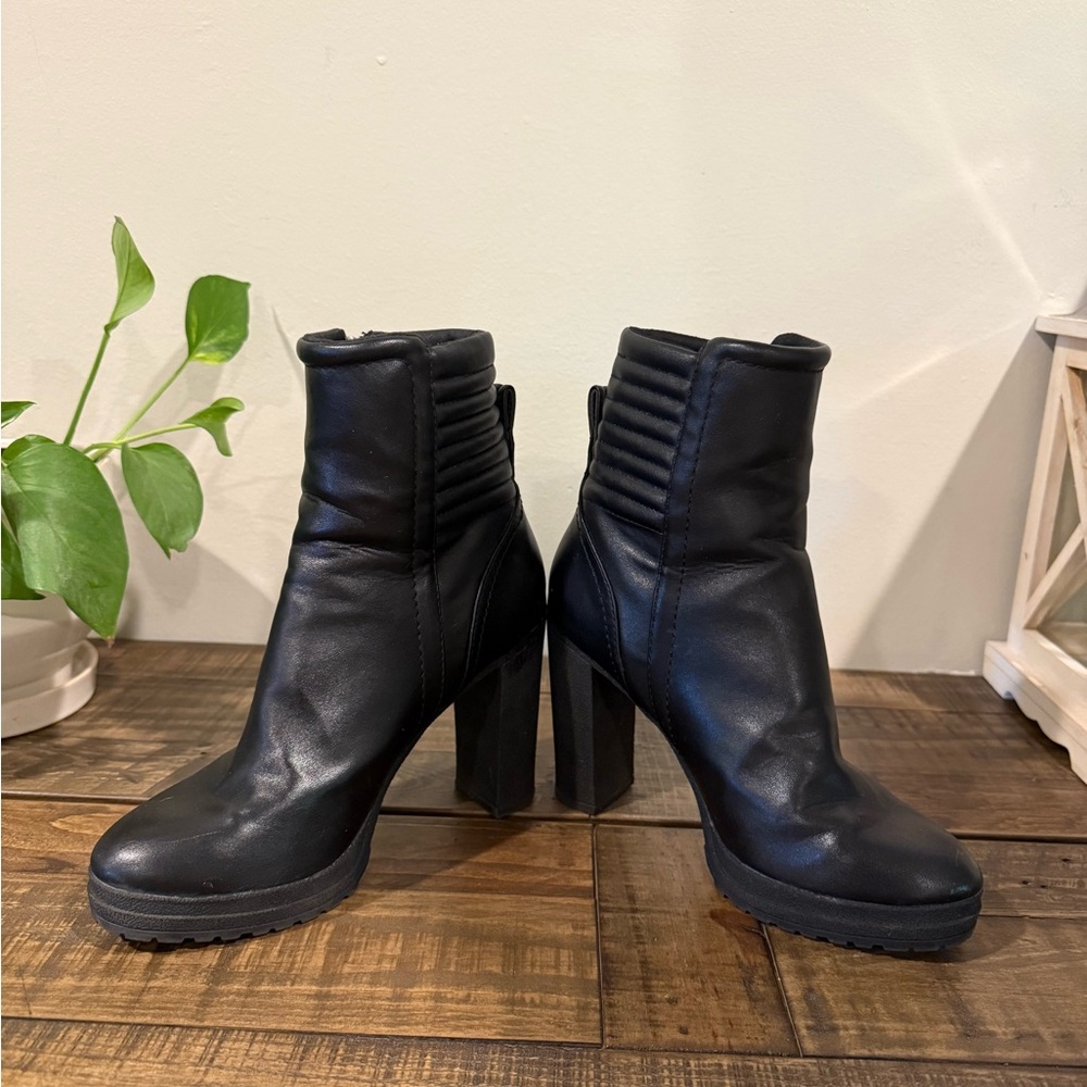 DKNYC Black Heeled Ankle Boots